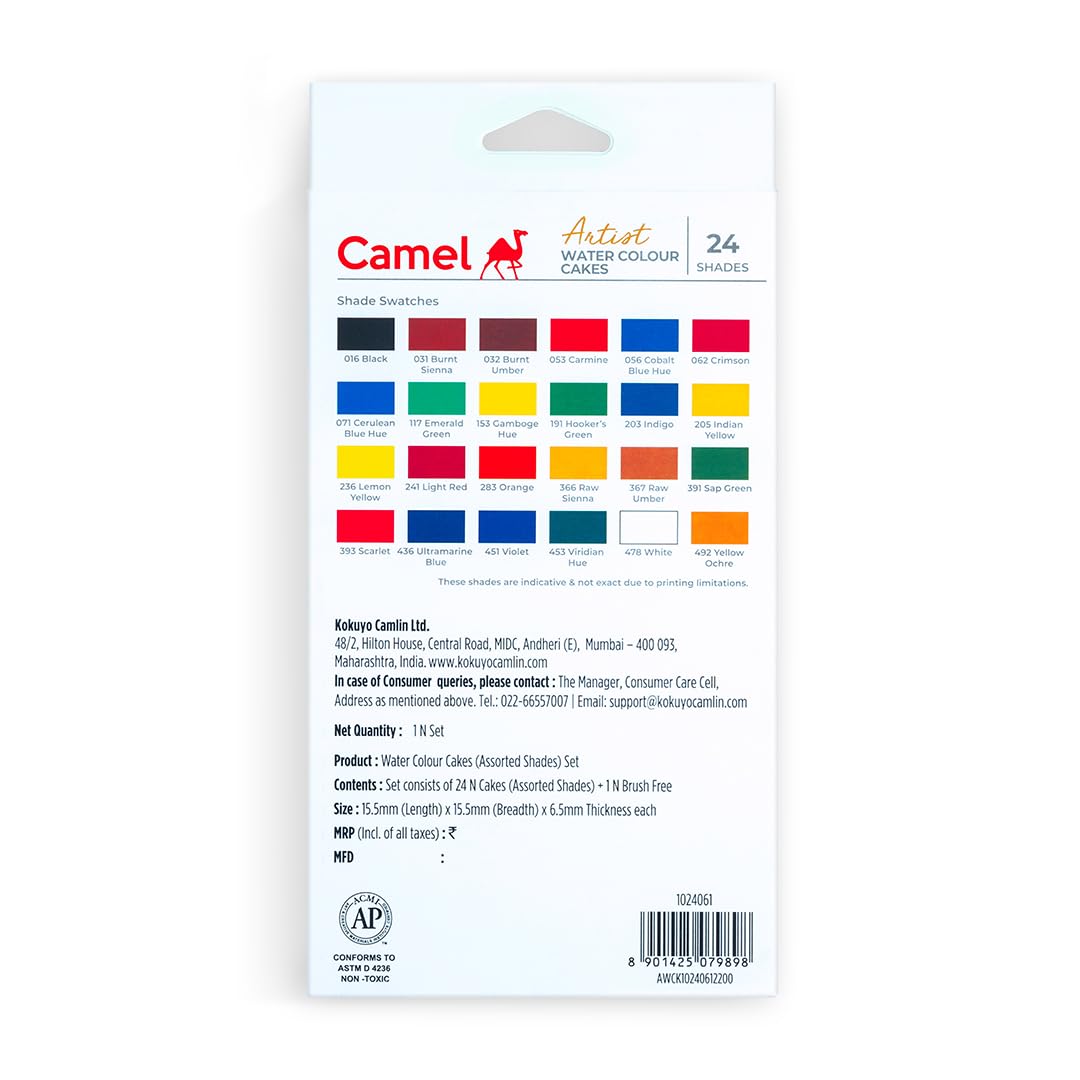 Camel Artist Water Colour Cakes 24 Shades