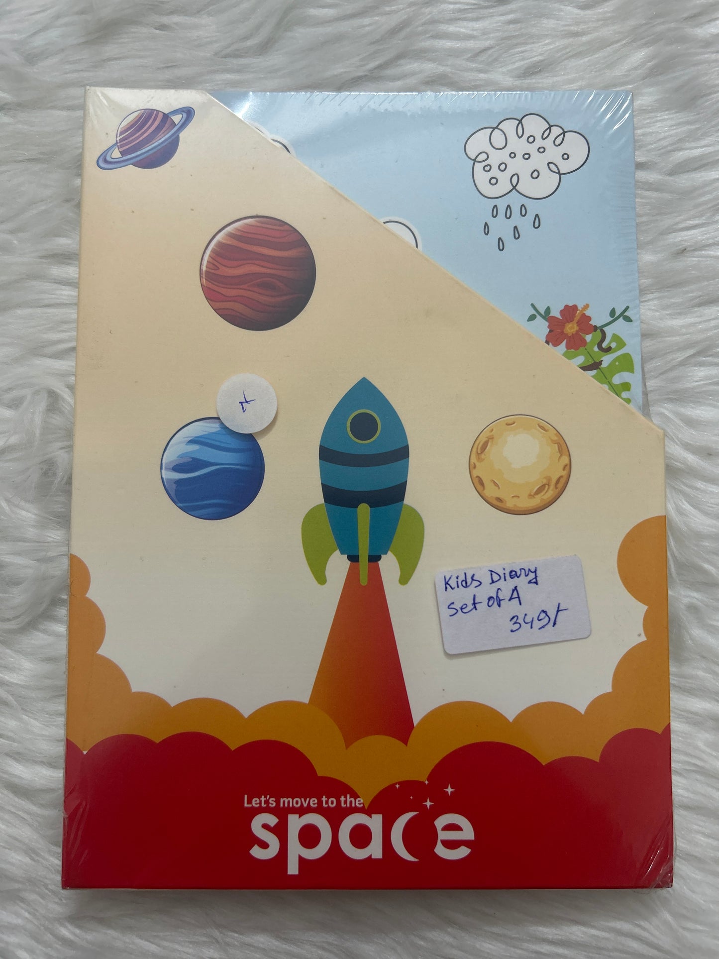 Kids Diary Set of 4 (Lets Move To The Space) With Ludo