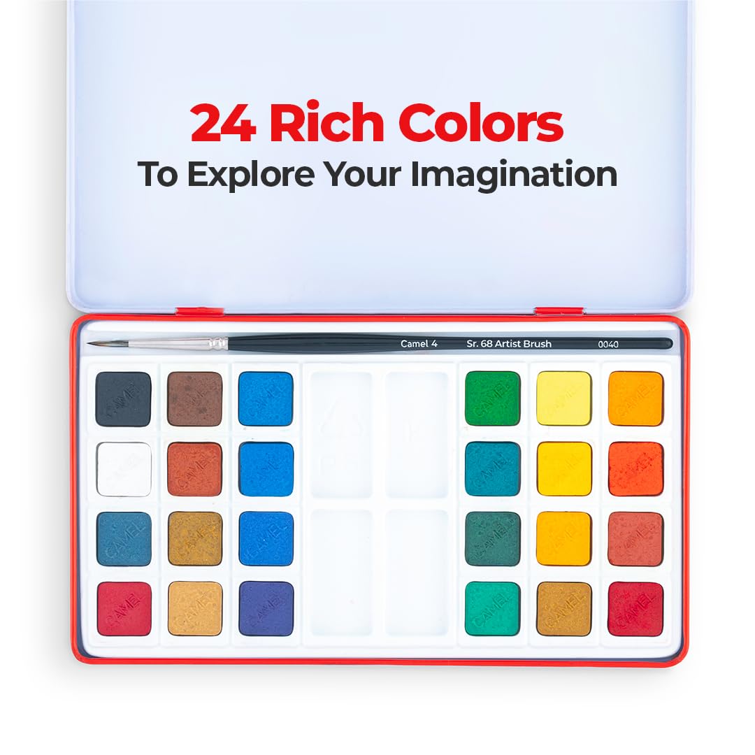 Camel Artist Water Colour Cakes 24 Shades