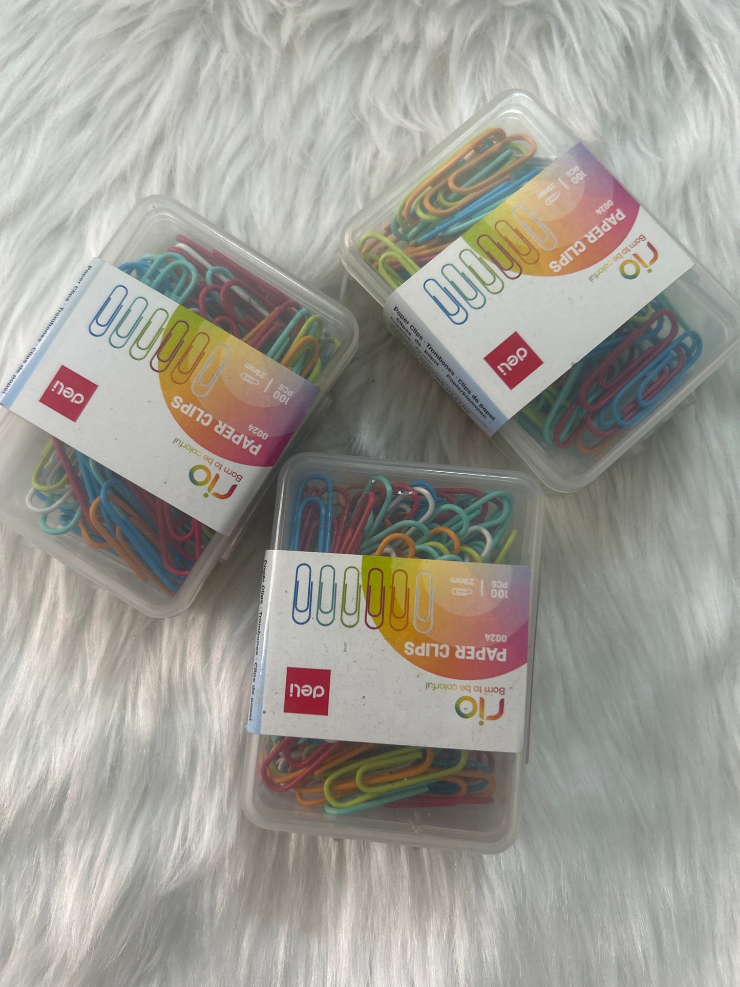 Deli Paper Clips 100 Pcs Box Multicolour