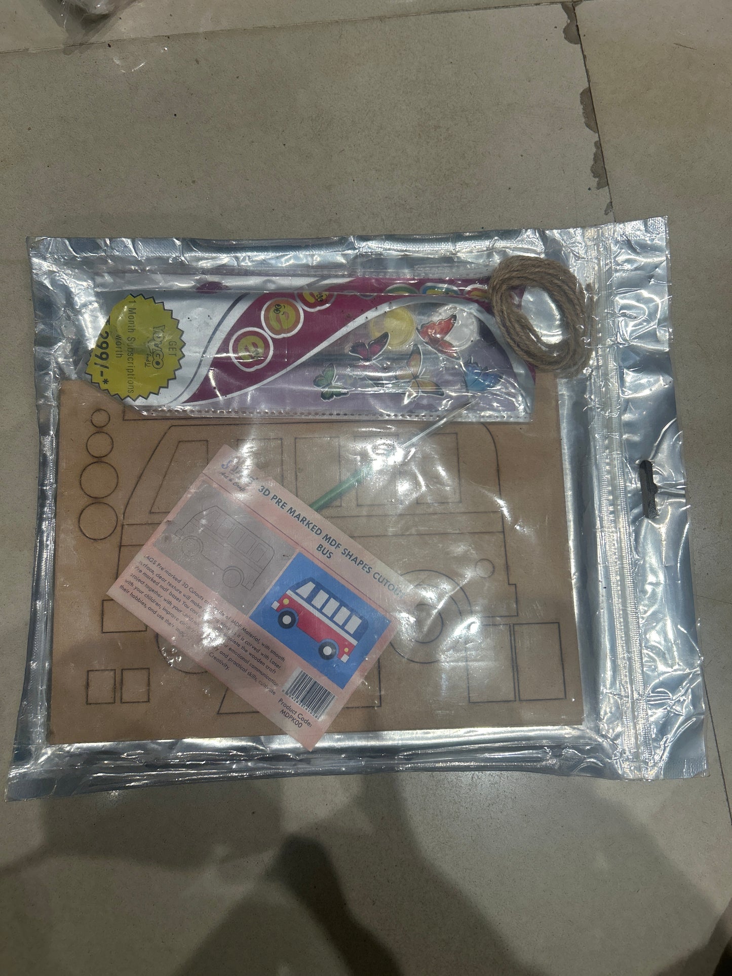 MDF DIY Painting Kit 3D A5 Bus MDPK00