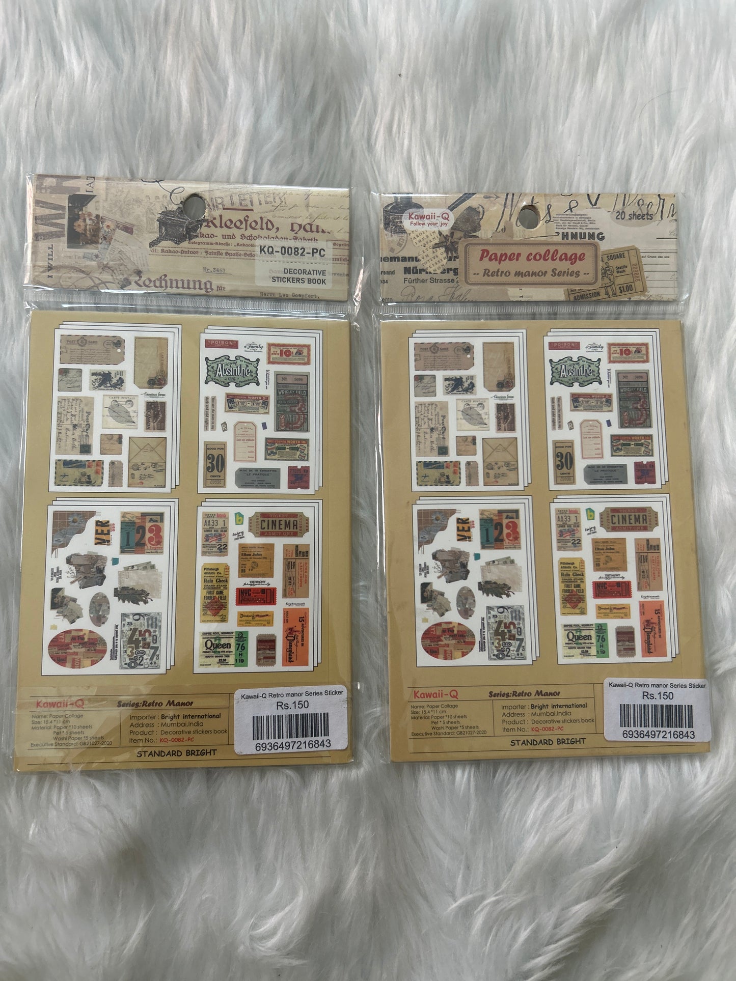 Kawaii Q Retro manor Series Sticker- Paper Collage