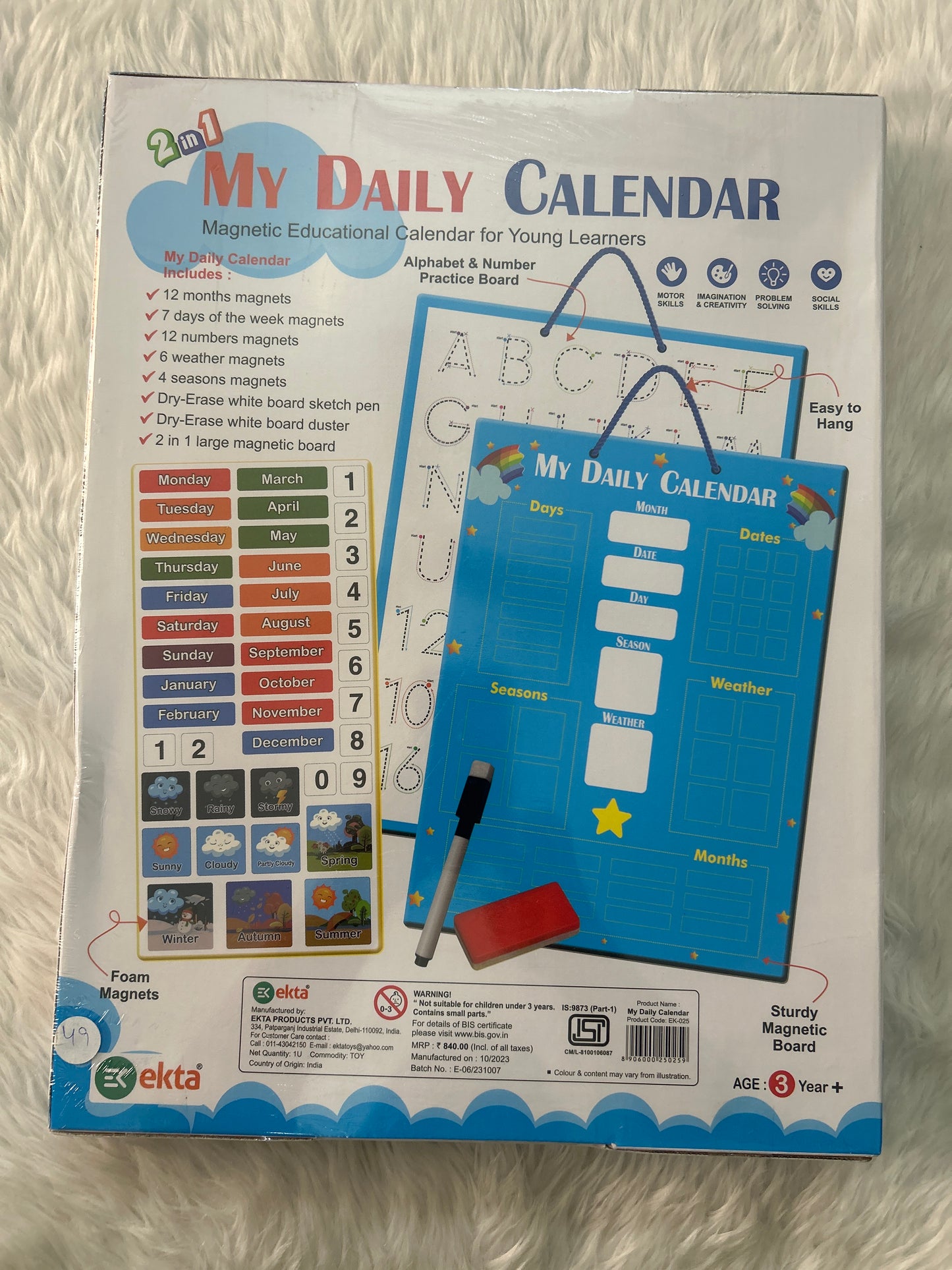 Ekta 2 in 1 My Daily Calender (3+)