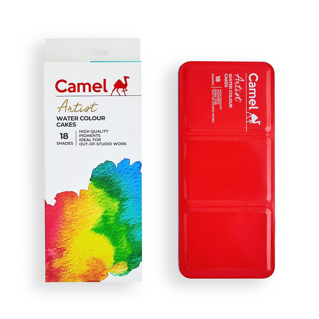 Camel Artists' Water Colour Cakes 18 Shades