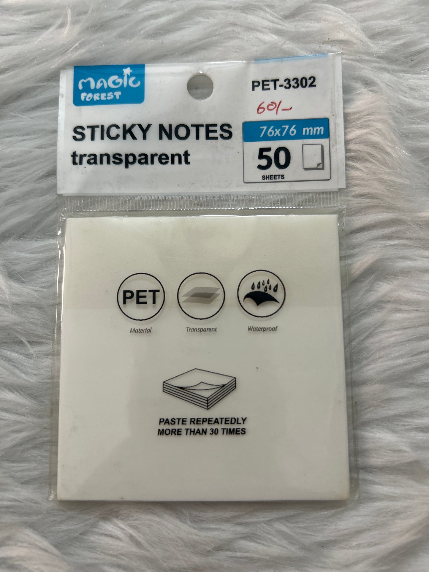 Transparent Sticky Note 7.6x7.6cm