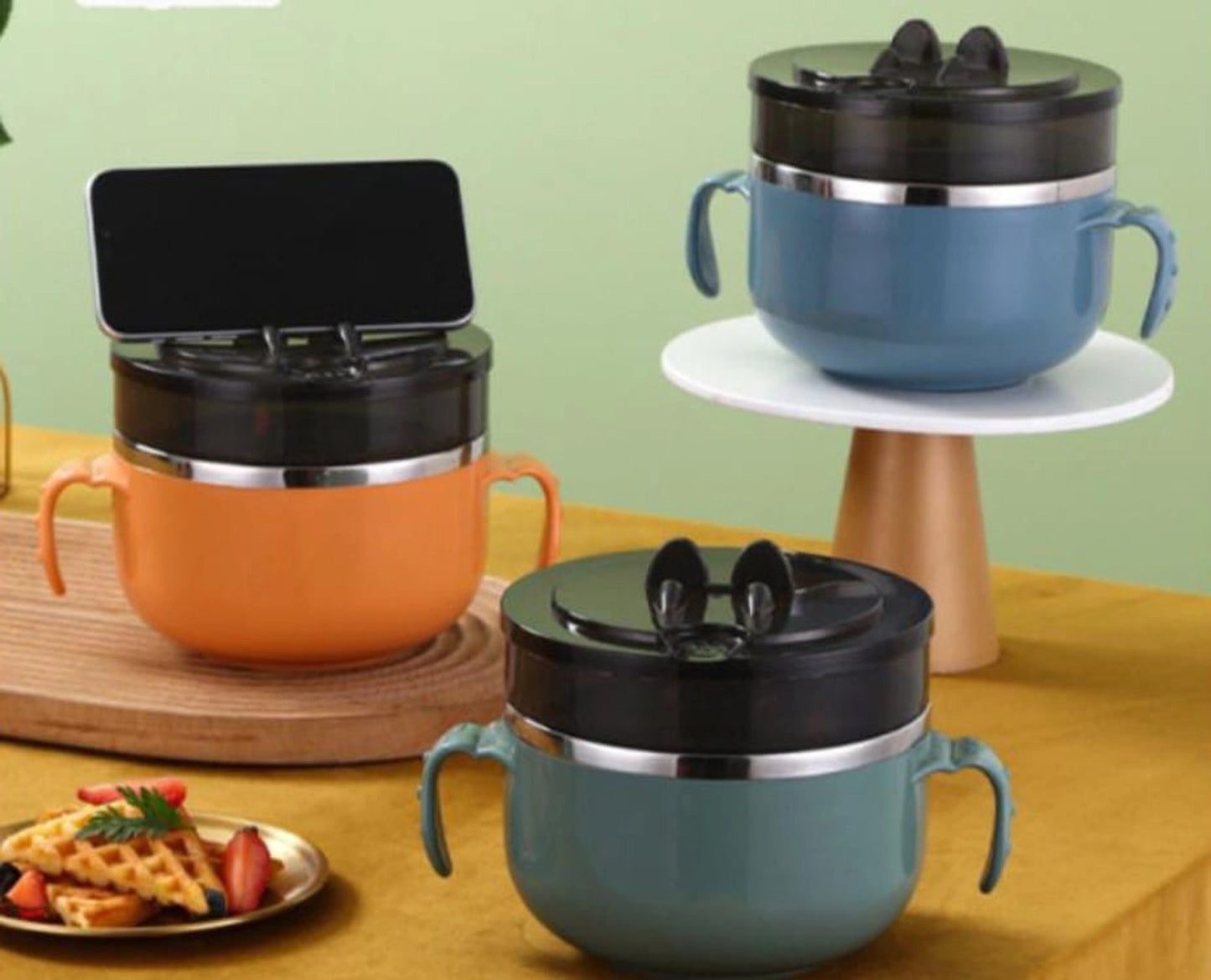 Snack Cup with Air Tight Lid & Two Side Handle (Gibo)