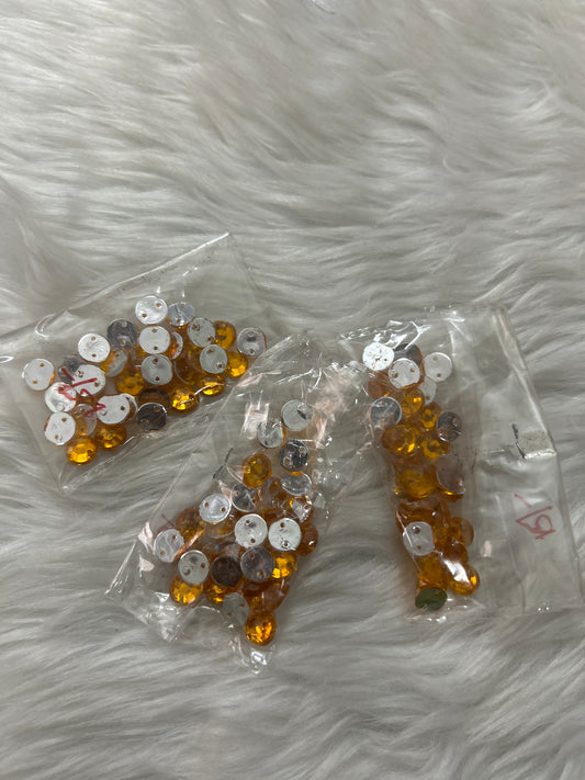 Acrylic Stitching Stones Flat-  Orange
