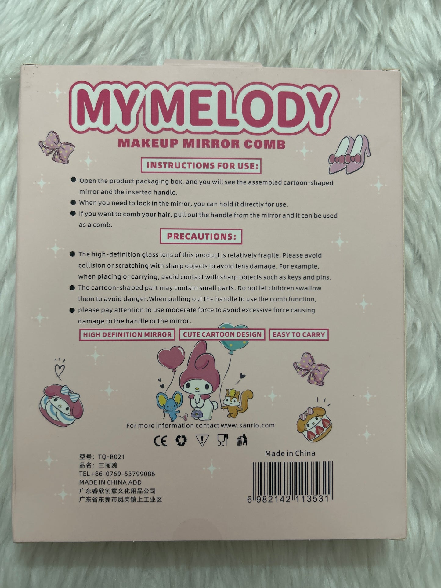MY Melody Makeup Mirror Comb