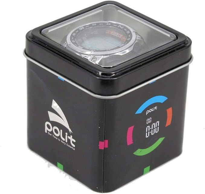 Digital Polit Wrist Watch Box Black