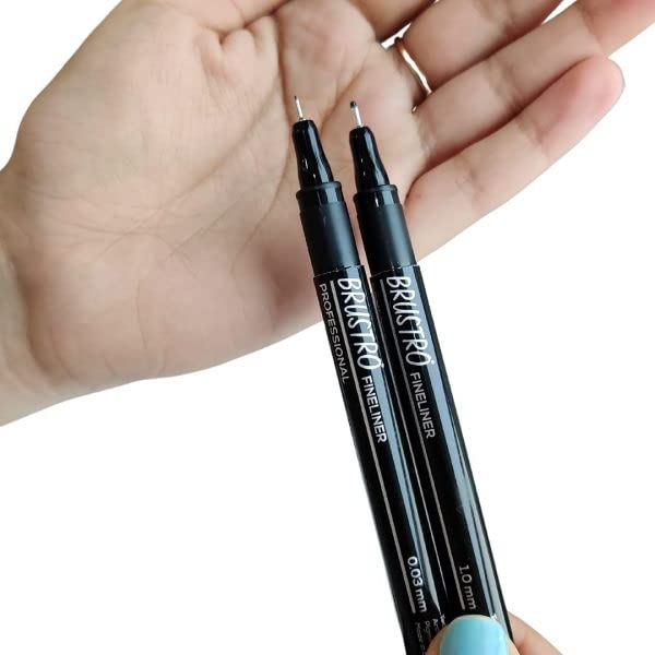 Fineliner Pen Black Assorted 10 set Brustro