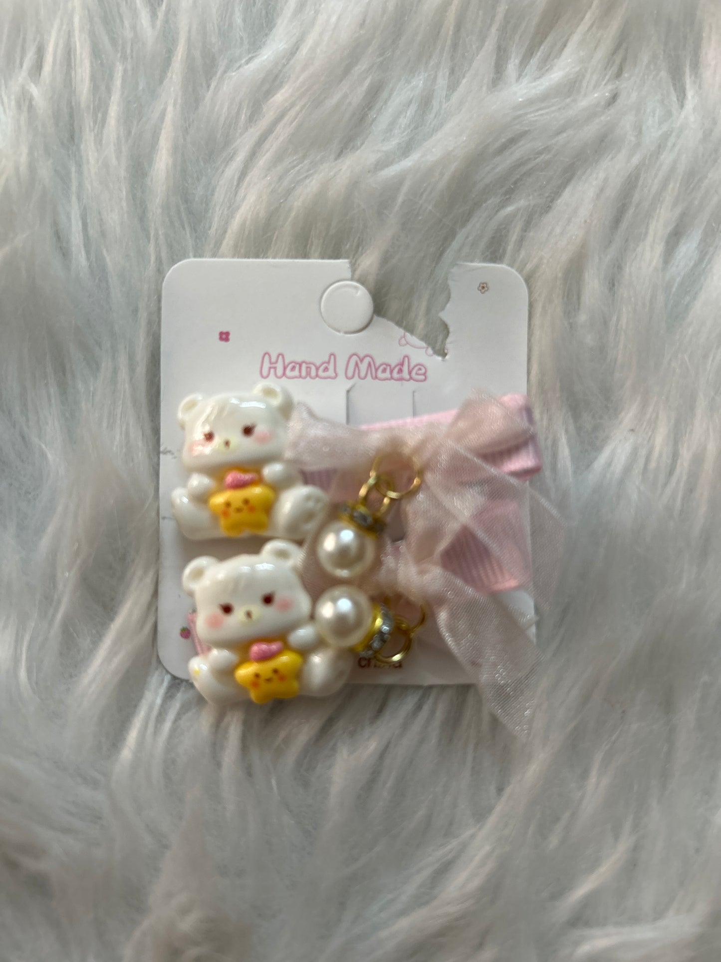 Teddy Bow Hair Clip Set of 2 - Gift Hub Mart