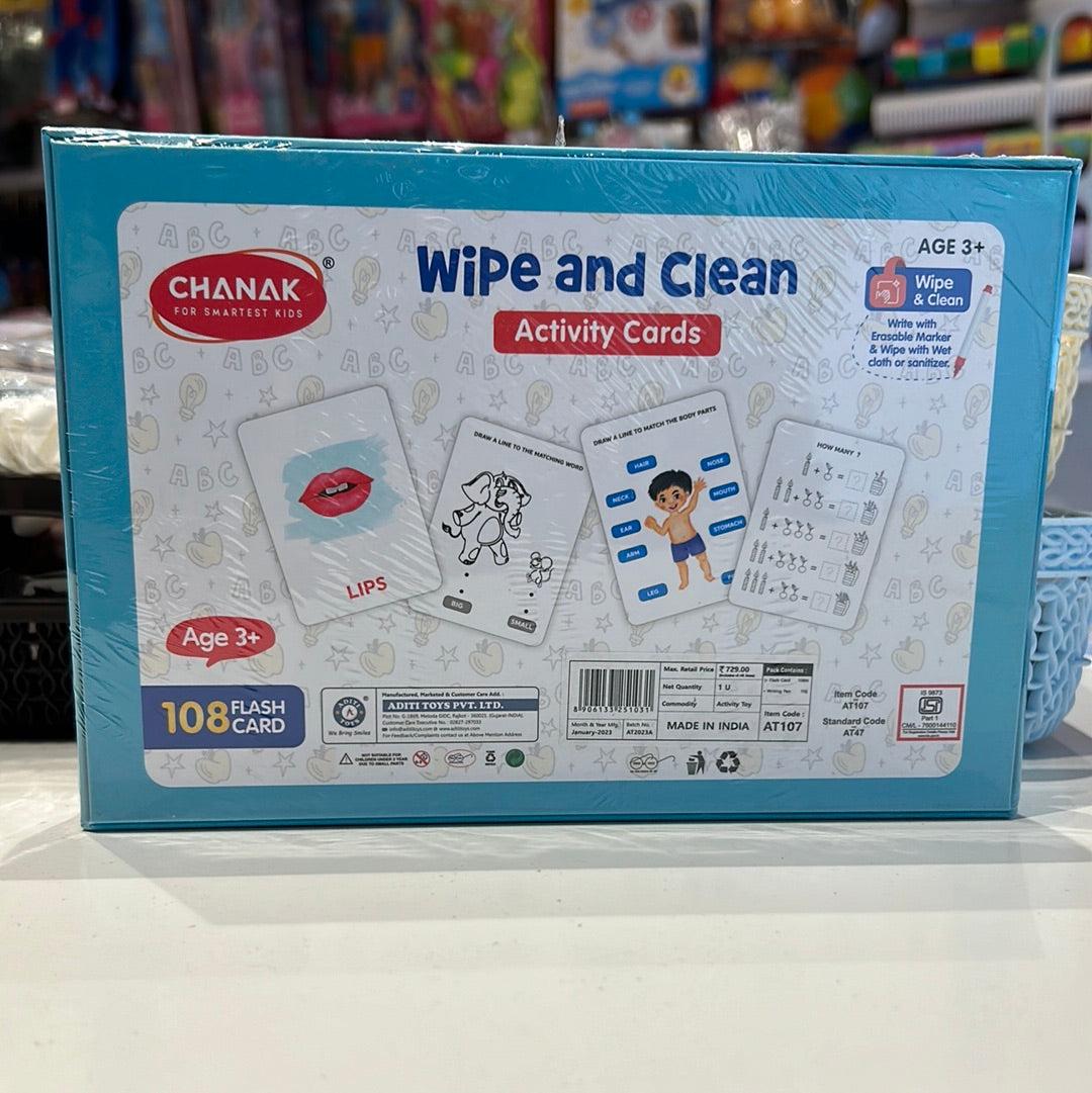 Wipe & clean activity cards 3+
