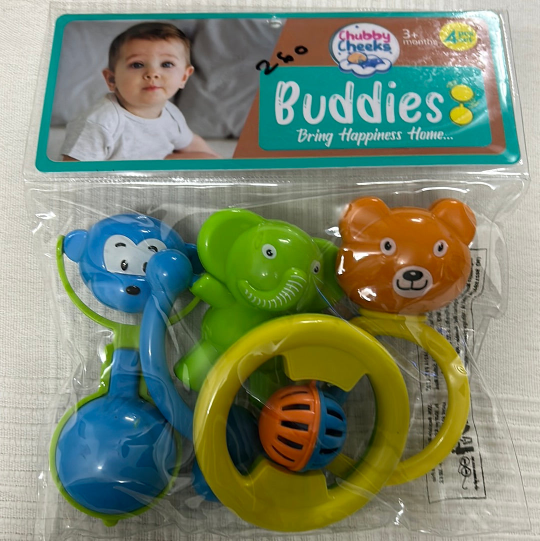 Chubby Cheeks Rattle 4 Pcs