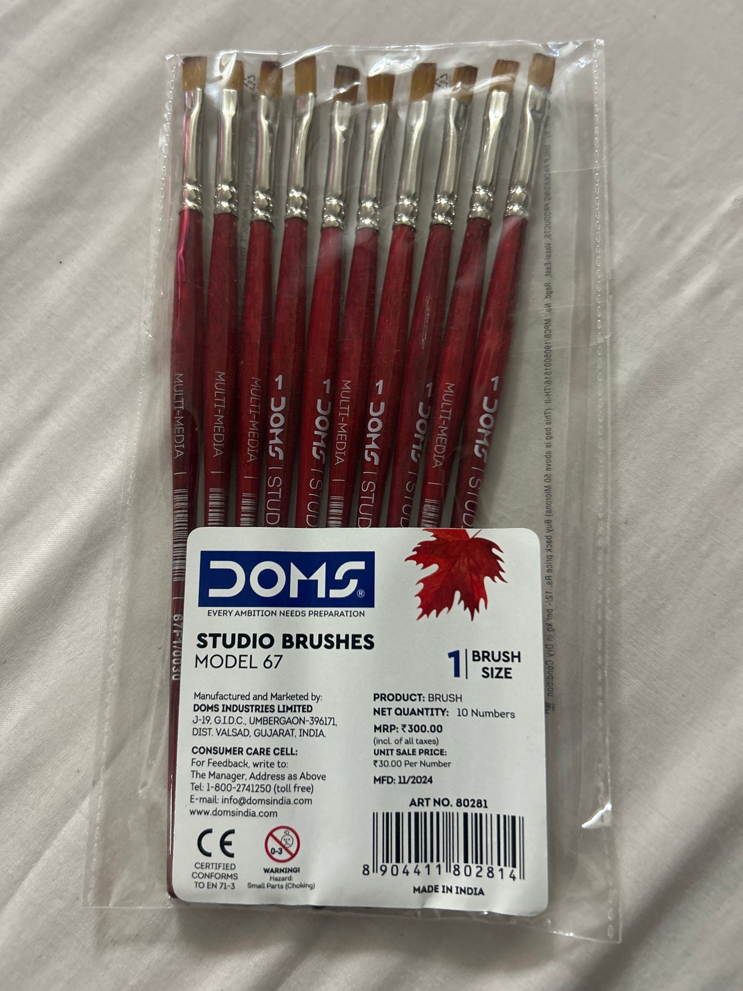 DOMS STUDIO BRUSH FLAT NO. 1