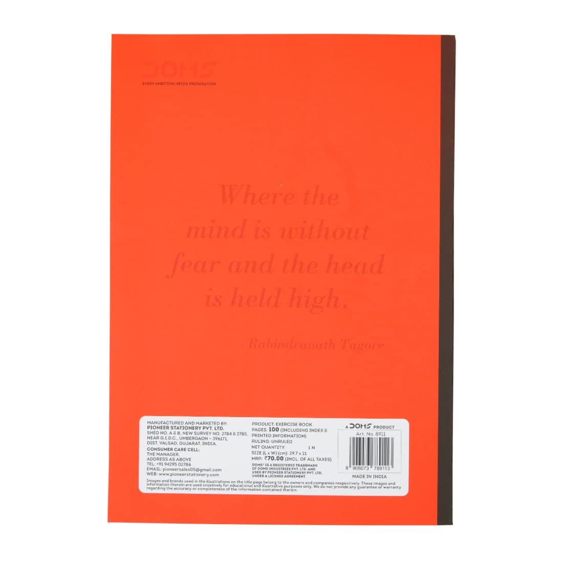 Doms Unruled Copy 100 Pages