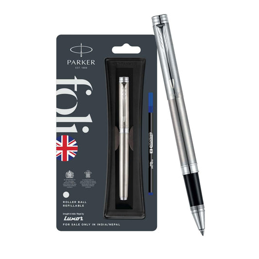 Parker Folio Standard Chrome Trim Roller Ball Pen