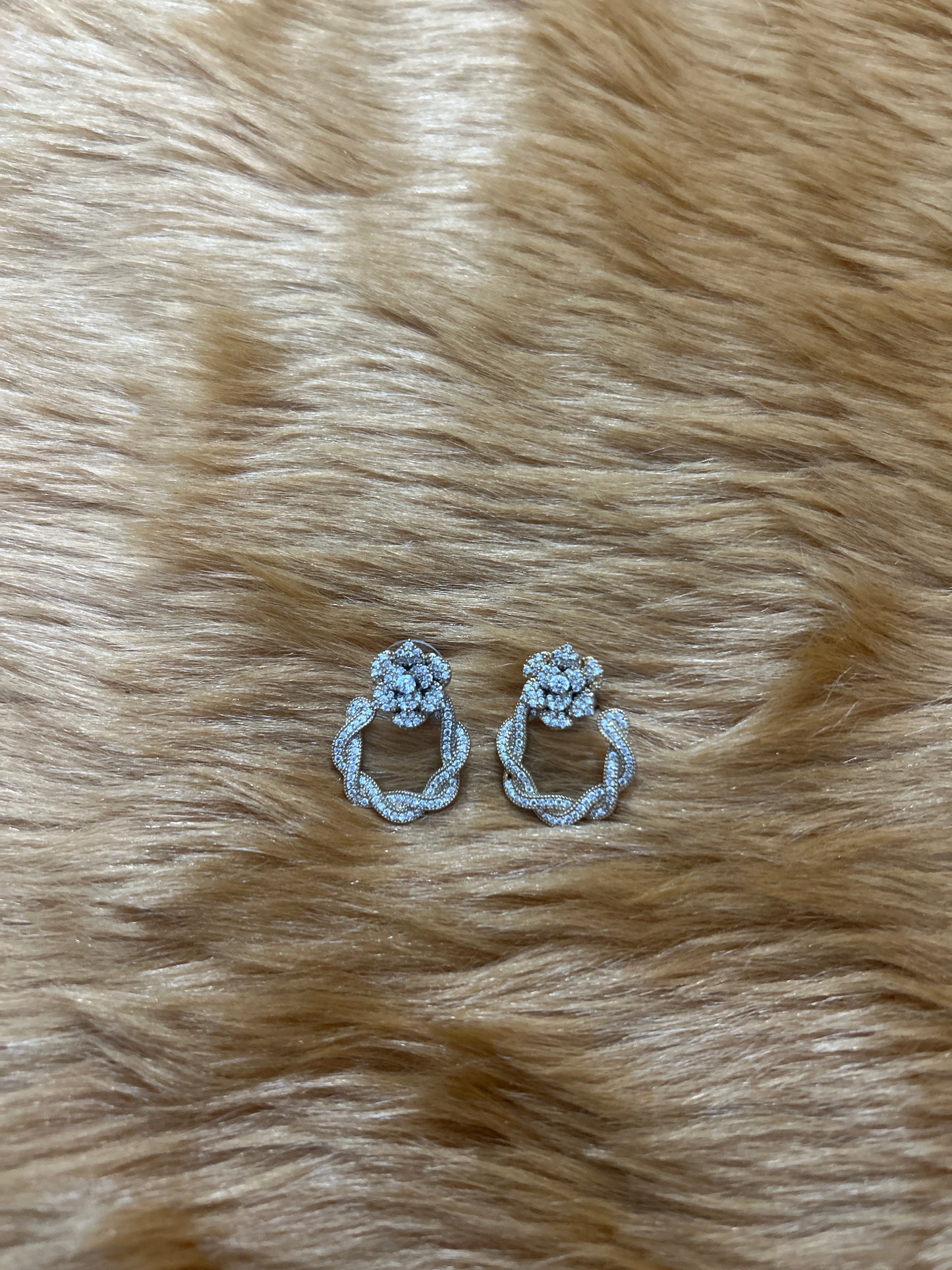 Diamond Studded Gold Plated Earrings