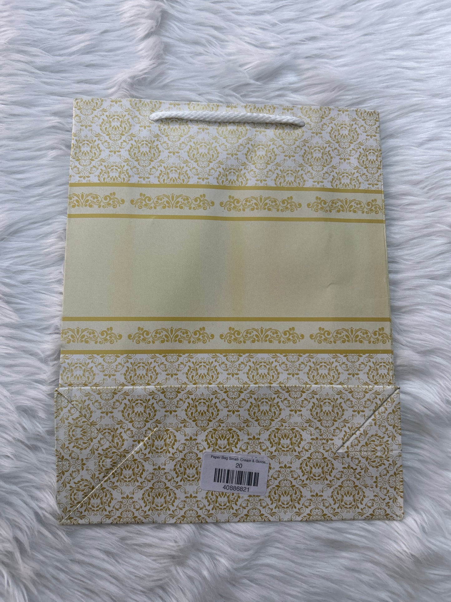 Paper Bag Small Cream & Golden Floral Print