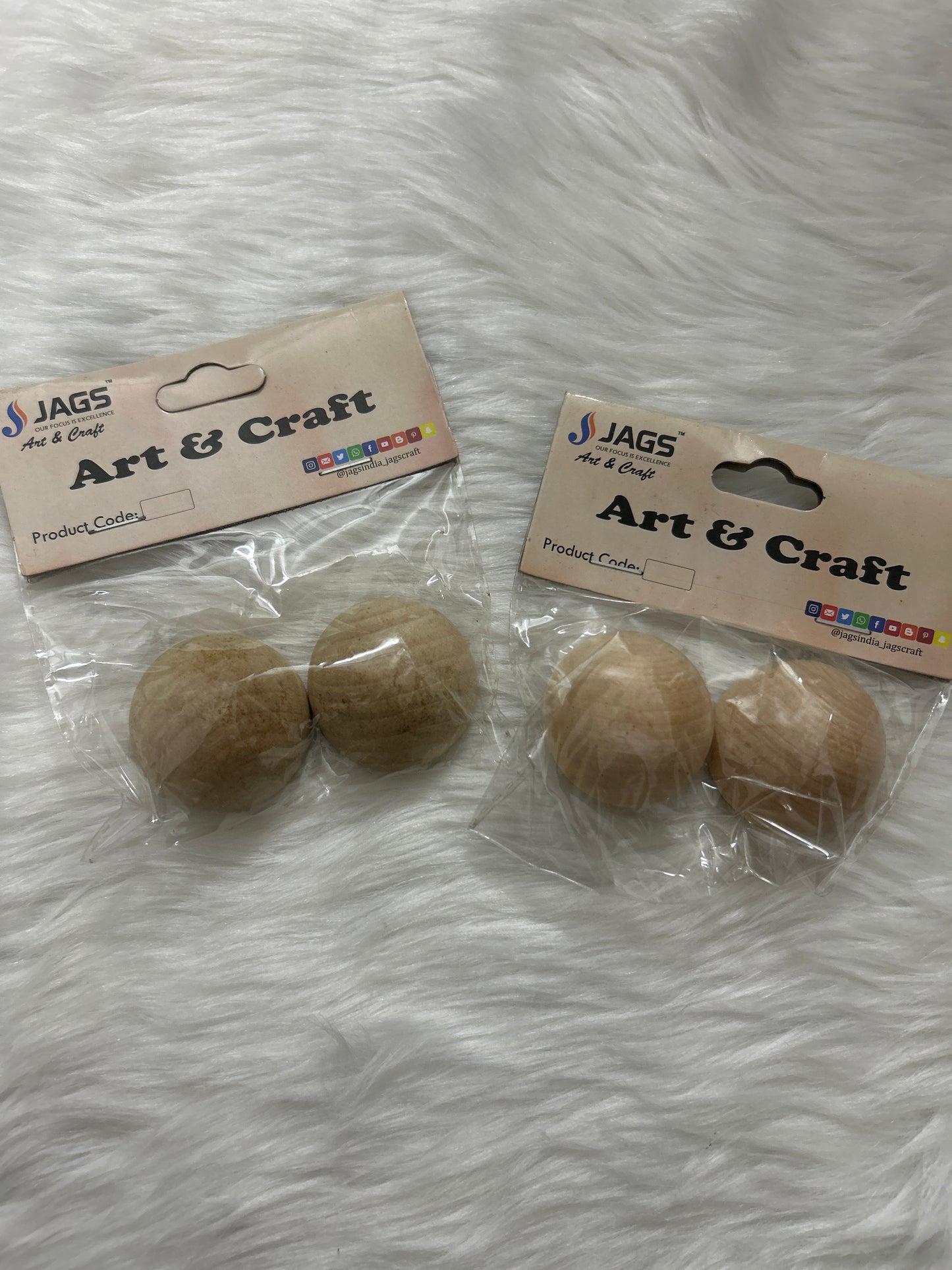 Jags Split Wood Balls 40 mm (Set Of 2)