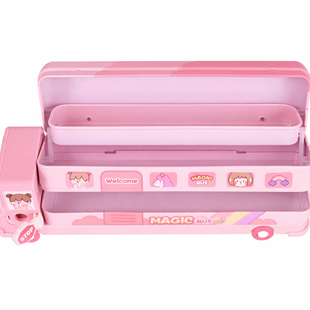 Magic Bus Metal Pencil Box (2 Compt)