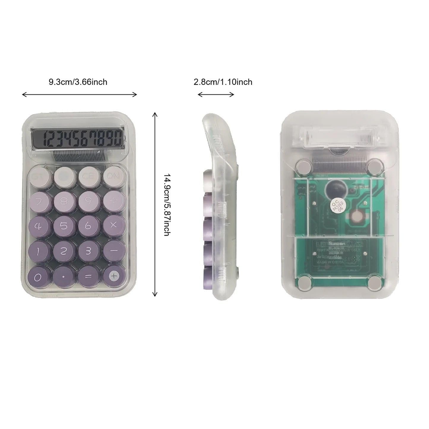 Pastel Electronic Transparent Calculator RZ819