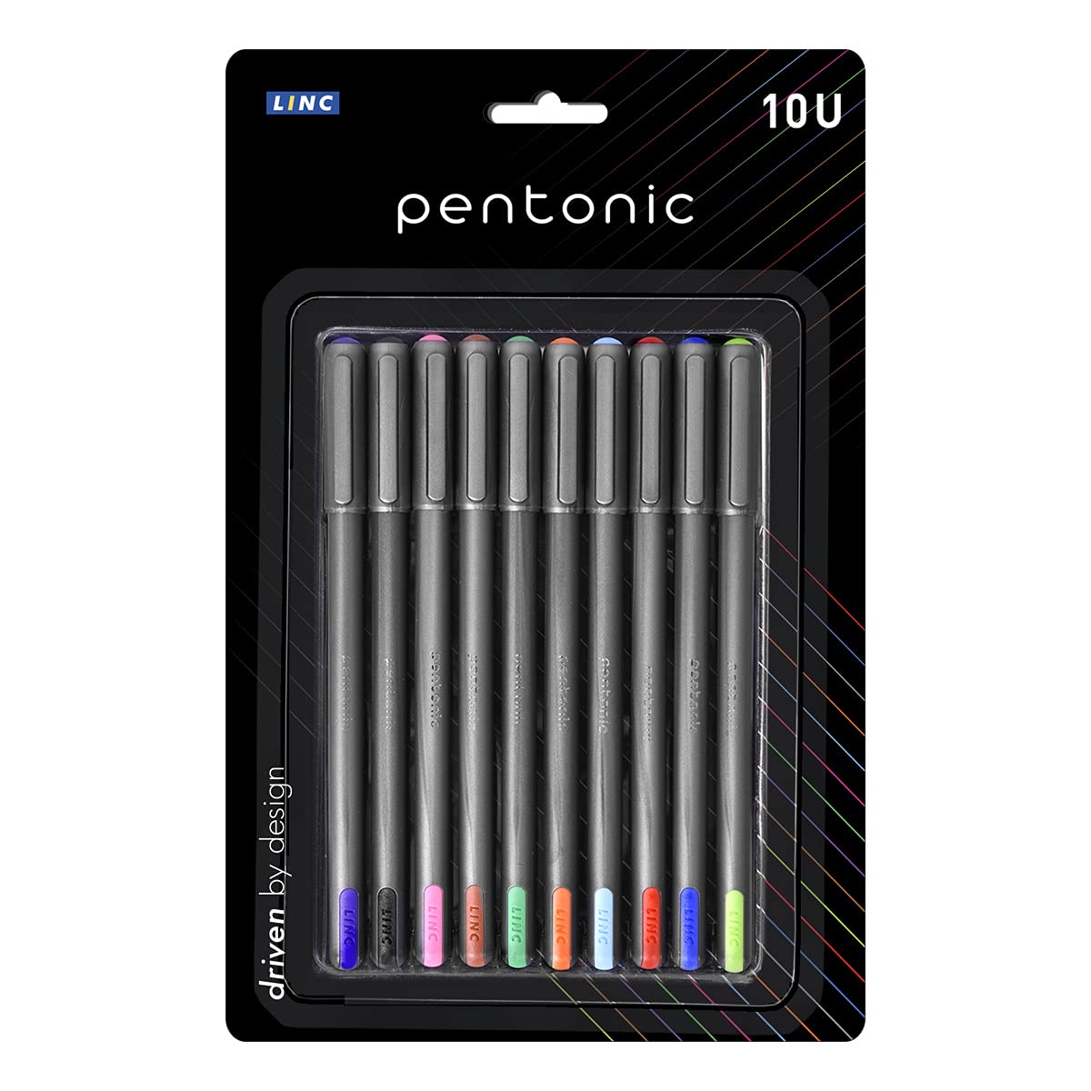 Linc Pentonic Smooth Flow Ink Ball Pen Multiocolour Set of 10