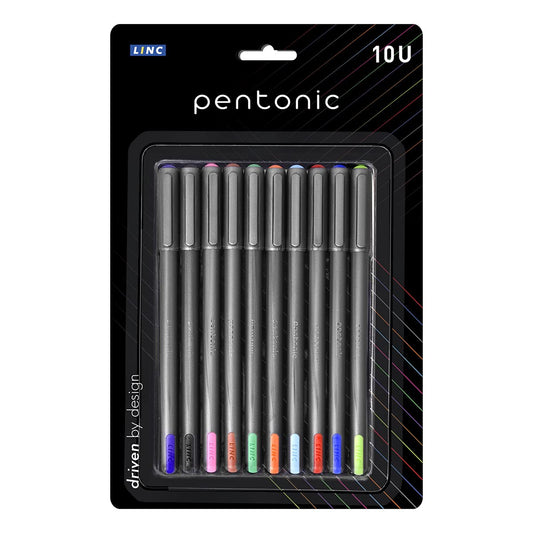 Linc Pentonic Smooth Flow Ink Ball Pen Multiocolour Set of 10