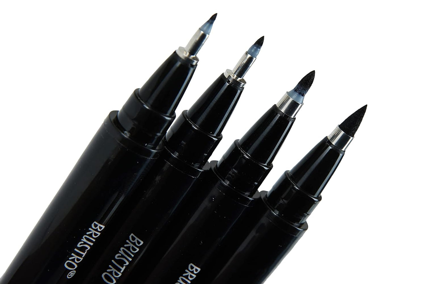 Fude Hard Tip Brush Pen Set of 4 Brustro