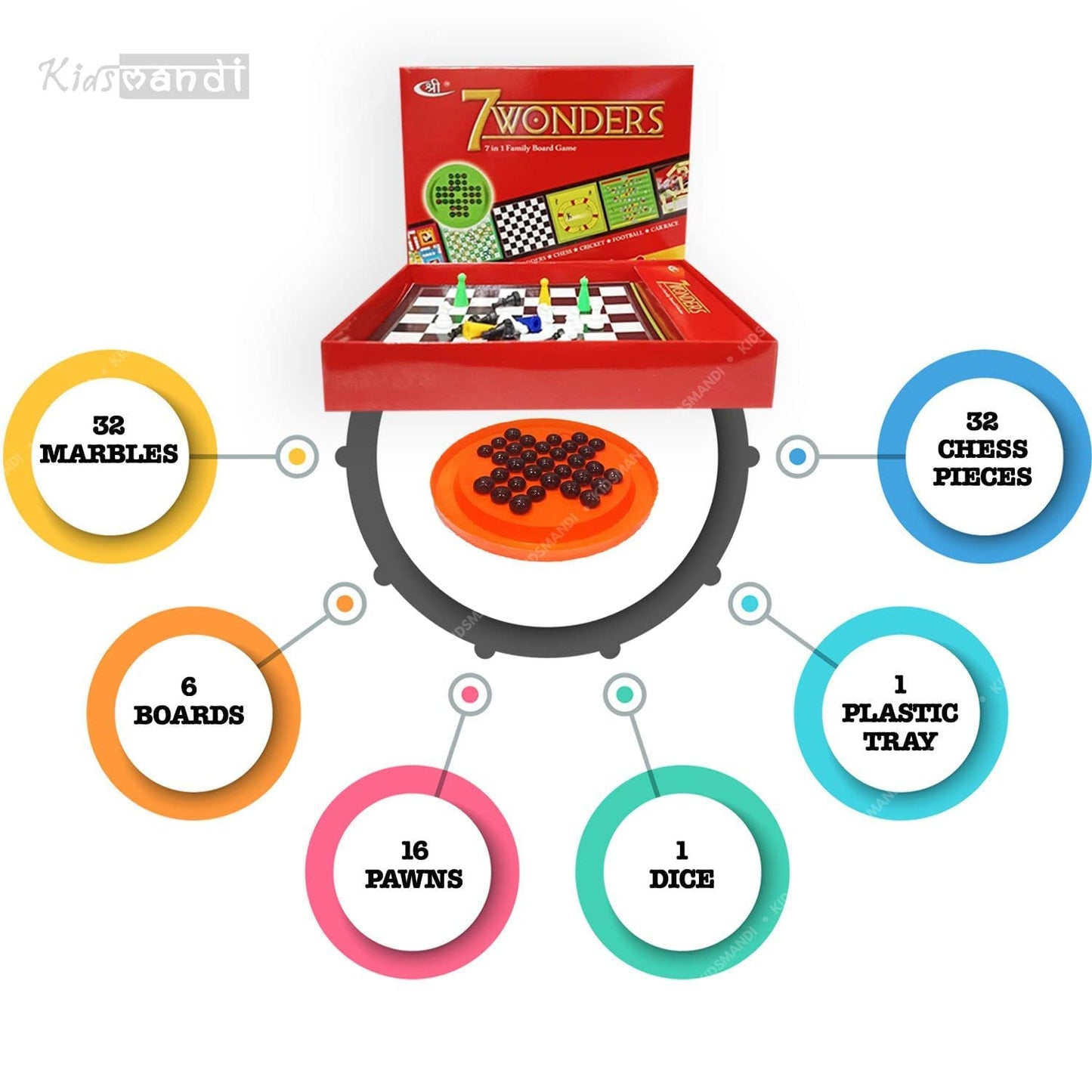 7 Wonders 7 in 1 Family Board Game Shree