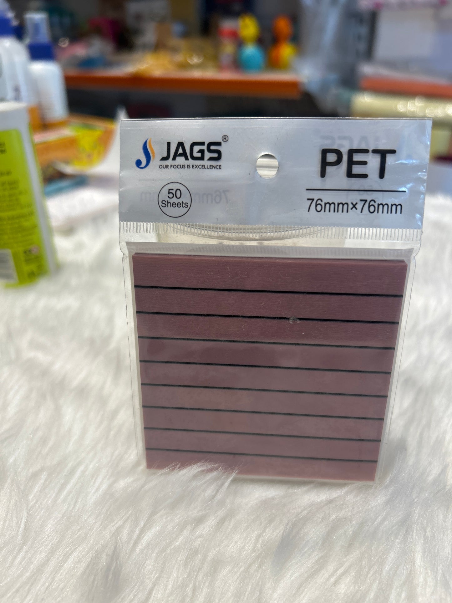 Sticky Note Transparent Ruled 76x76mm JSNT3X3RD