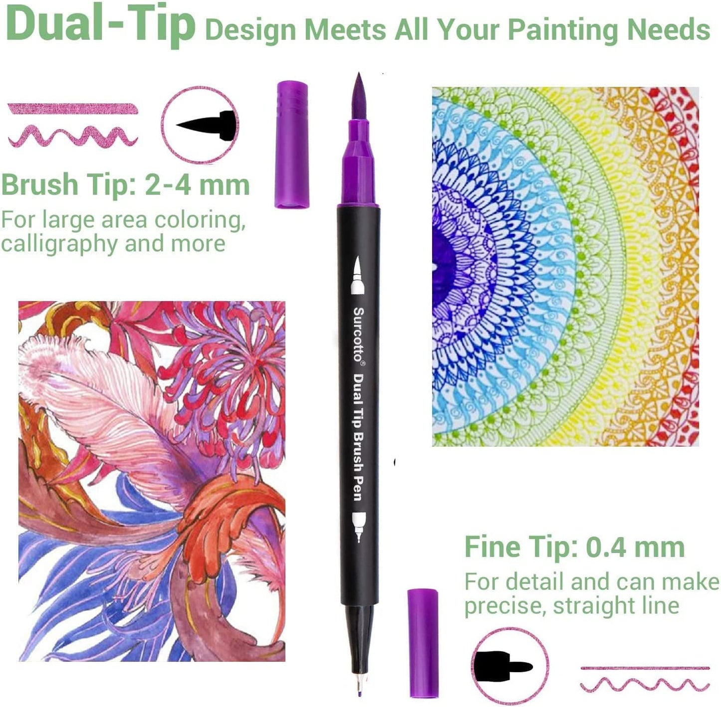 Colour Brush Pen Set 24 Pcs