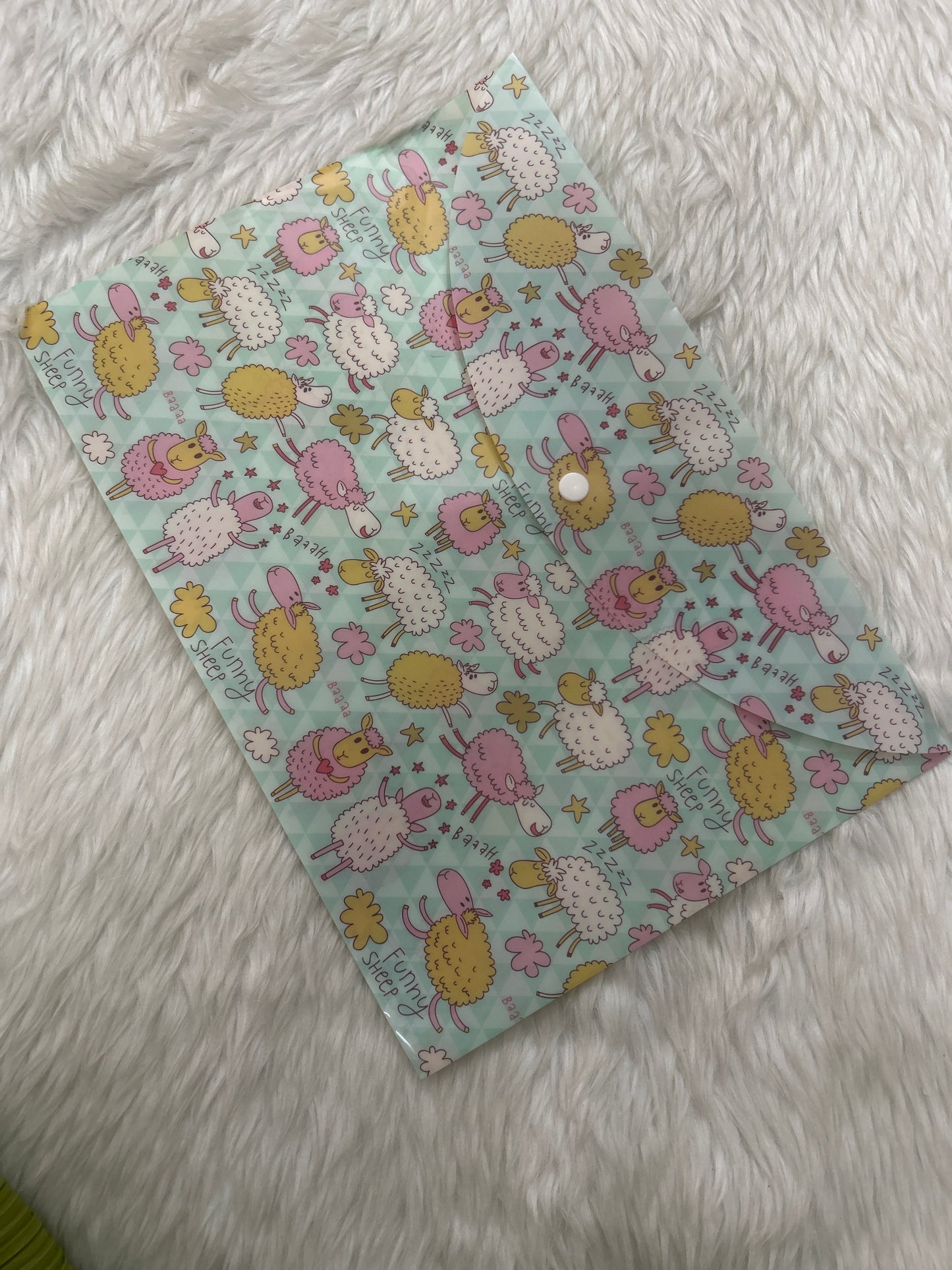 Kids Printed Button Folder Sheep