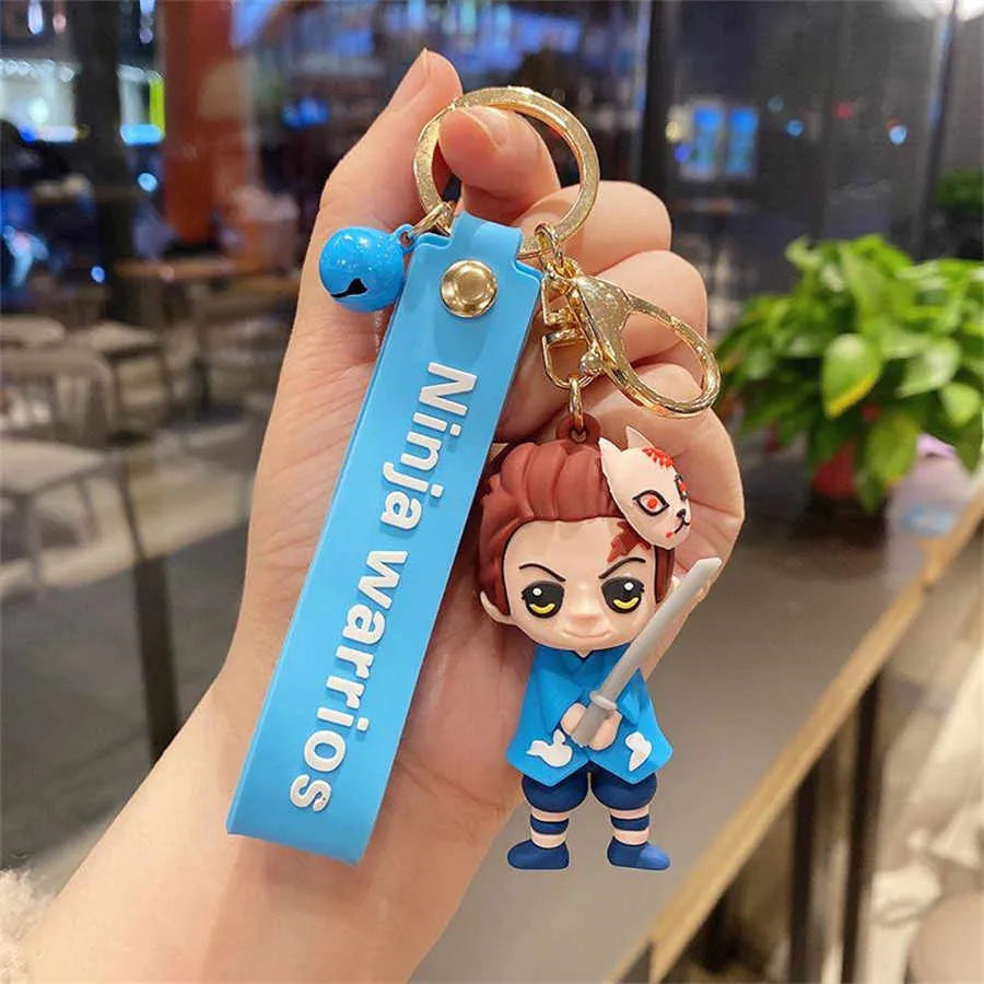 Ninja Warriors 3D Character Rubber Keychain with Wristband