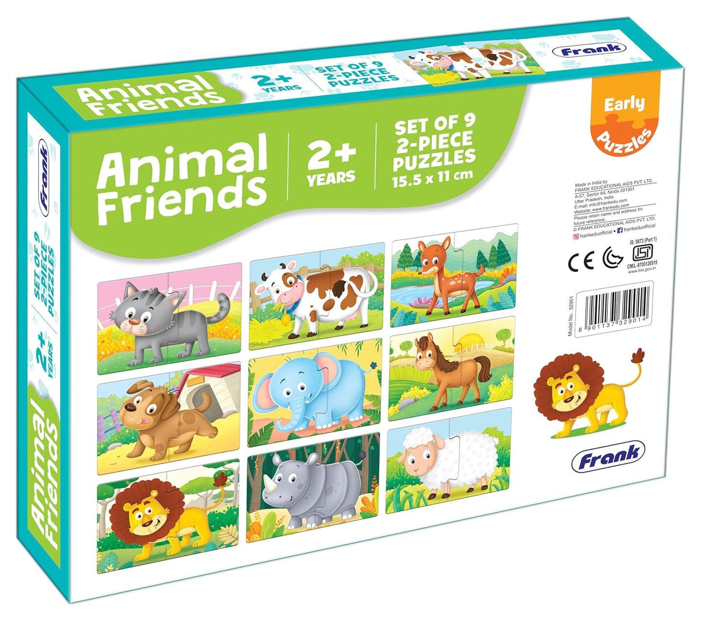 Animal Friends 2 Pc Puzzle Frank