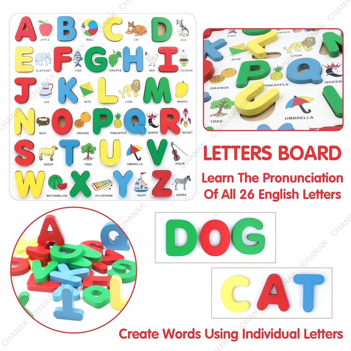 Chanak Wooden Alphabets - Gift Hub Mart