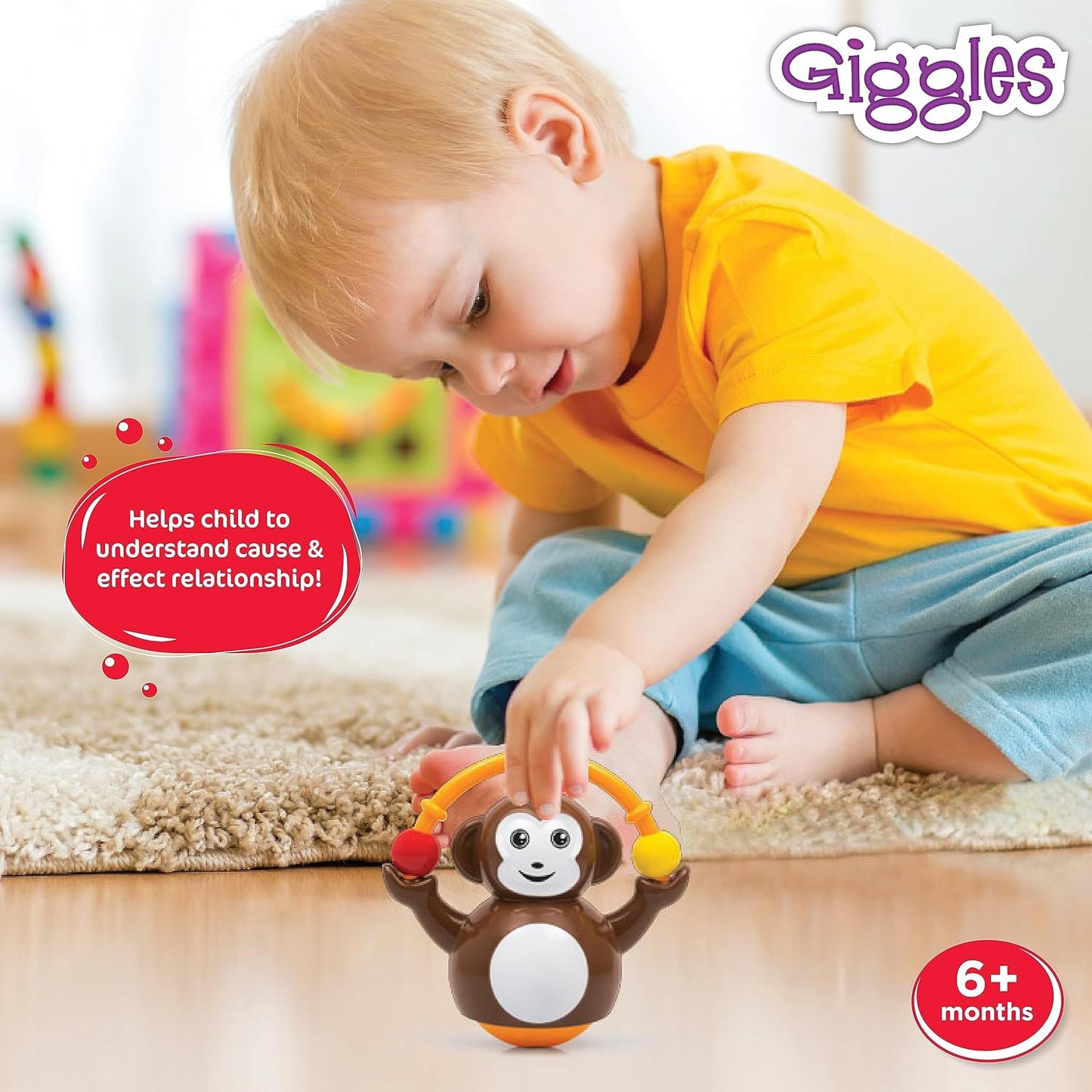 Funskool Giggles Push & Crawl Monkey 6m+