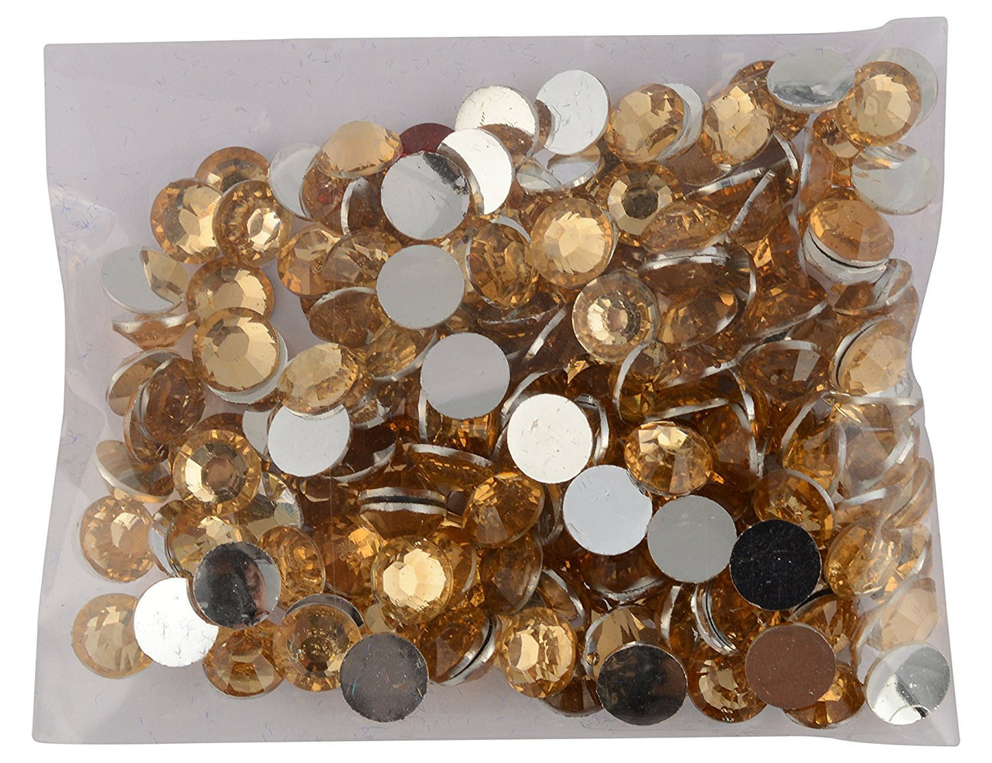 Round Golden Stones Flat- 5 mm