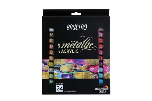 Metallic Acrylic Tube Set 24x12ml Brustro