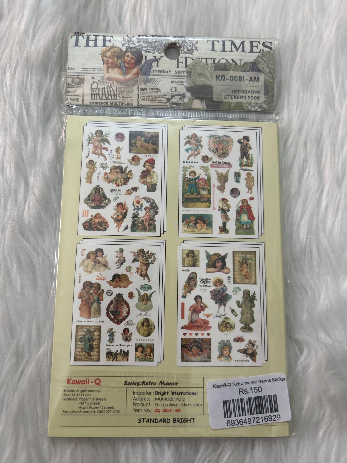 Kawaii Q Retro manor Series Sticker- Angel Memory