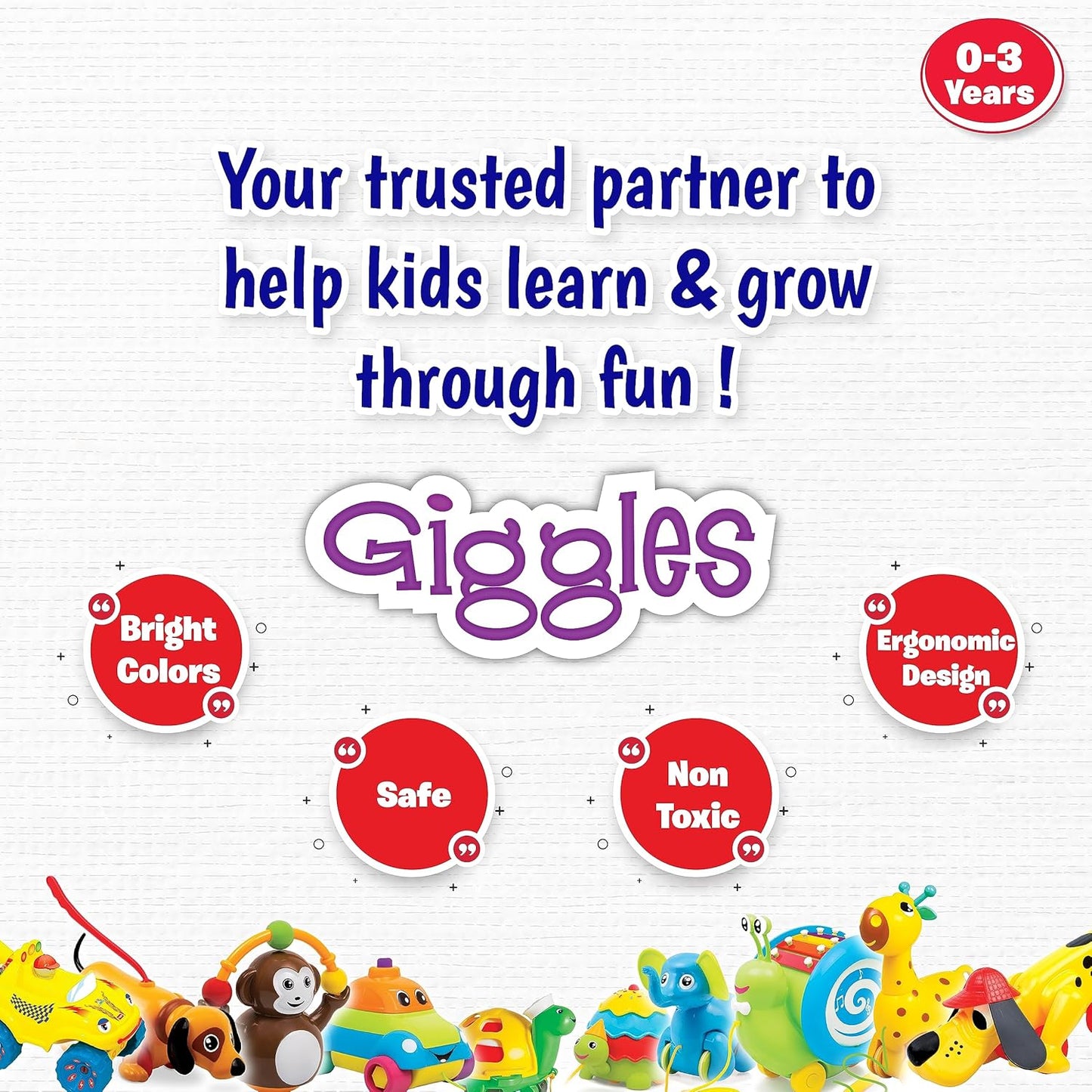 Funskool Giggles Push & Crawl Monkey 6m+