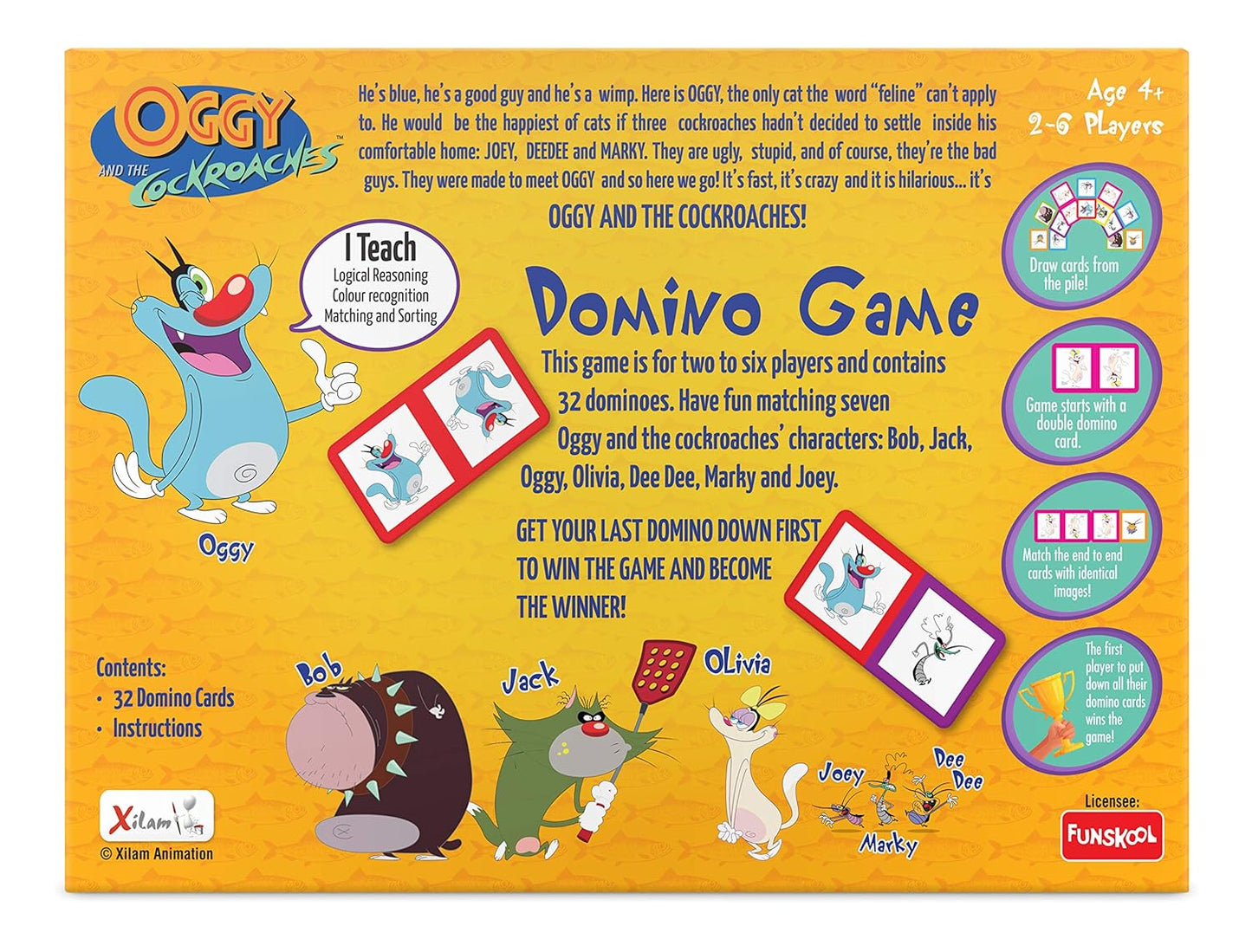 Funskool Oggy & The Cockroaches Domino Game