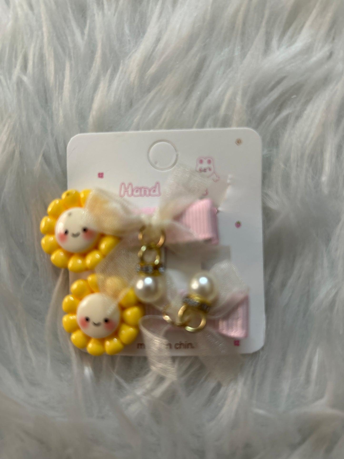 Daisy Bow Hair Clip Set Of 2 - Gift Hub Mart