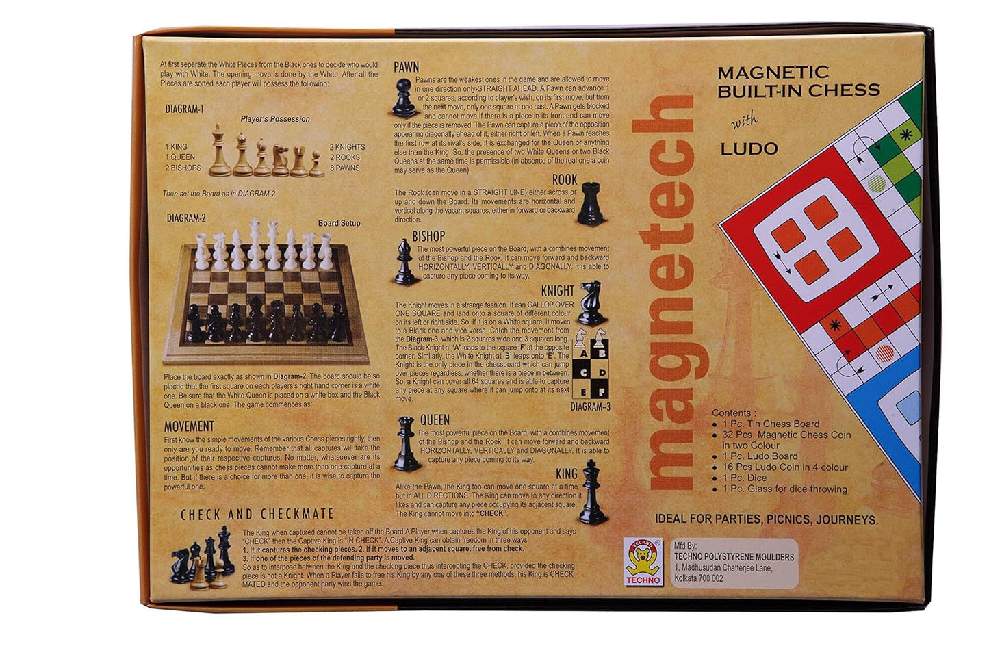 Techno Magnetic Builtin Chess