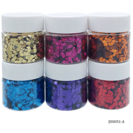 Jags Diy Sequins Heart 6 Colour Pck 60Gsm JDSH51B