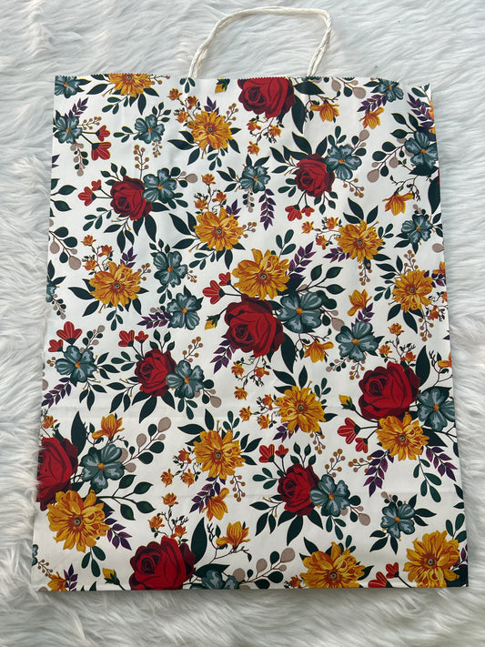 Floral Print Paper Bag