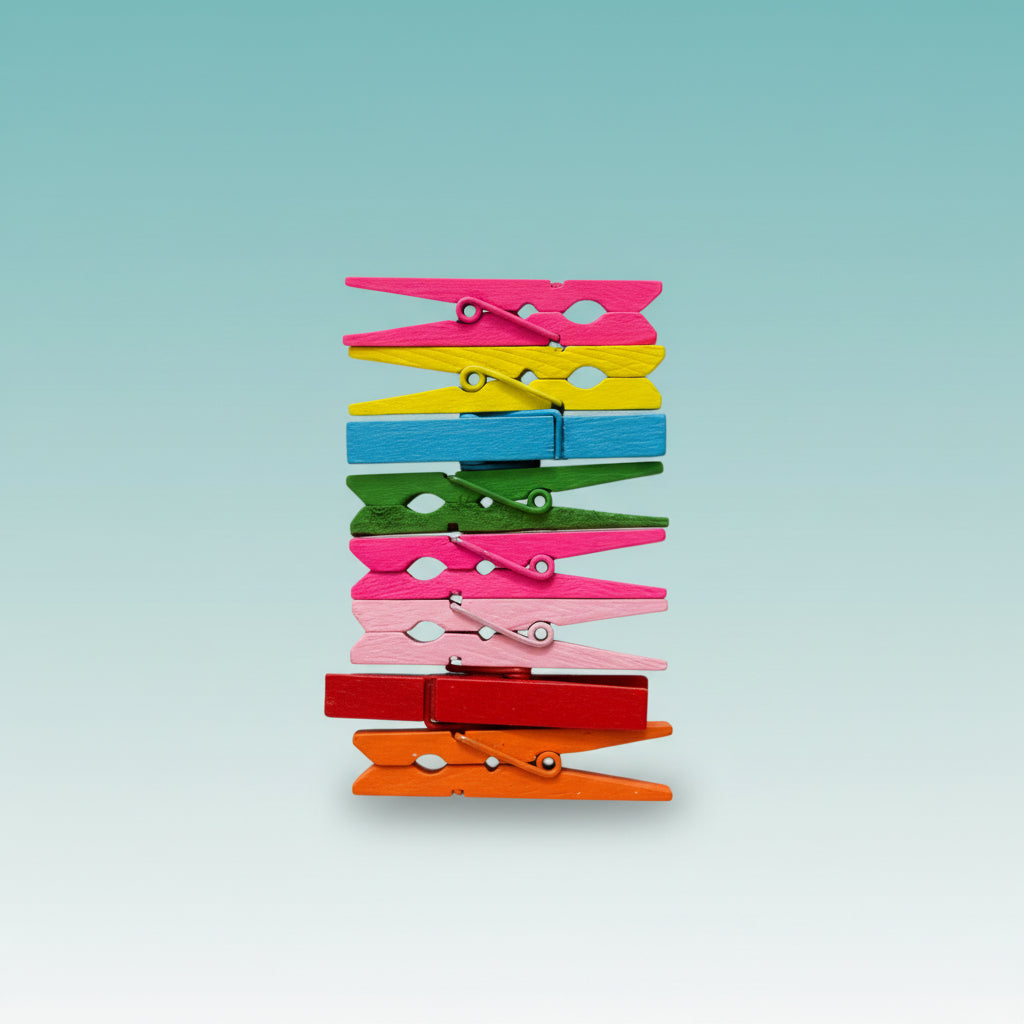 Wooden Clip Colour 4.5cm 8pc Gift Hub Mart multicolor clothespin set
