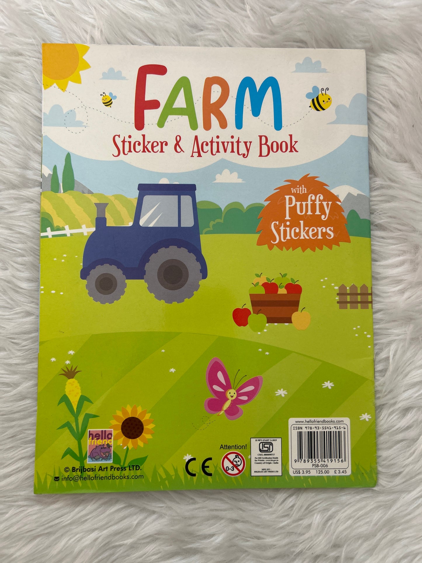 Farm Sticker & Activity Book With Puffy Sticker
