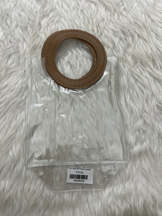 PVC Bag With Brown Handle 15x16.5 Cms