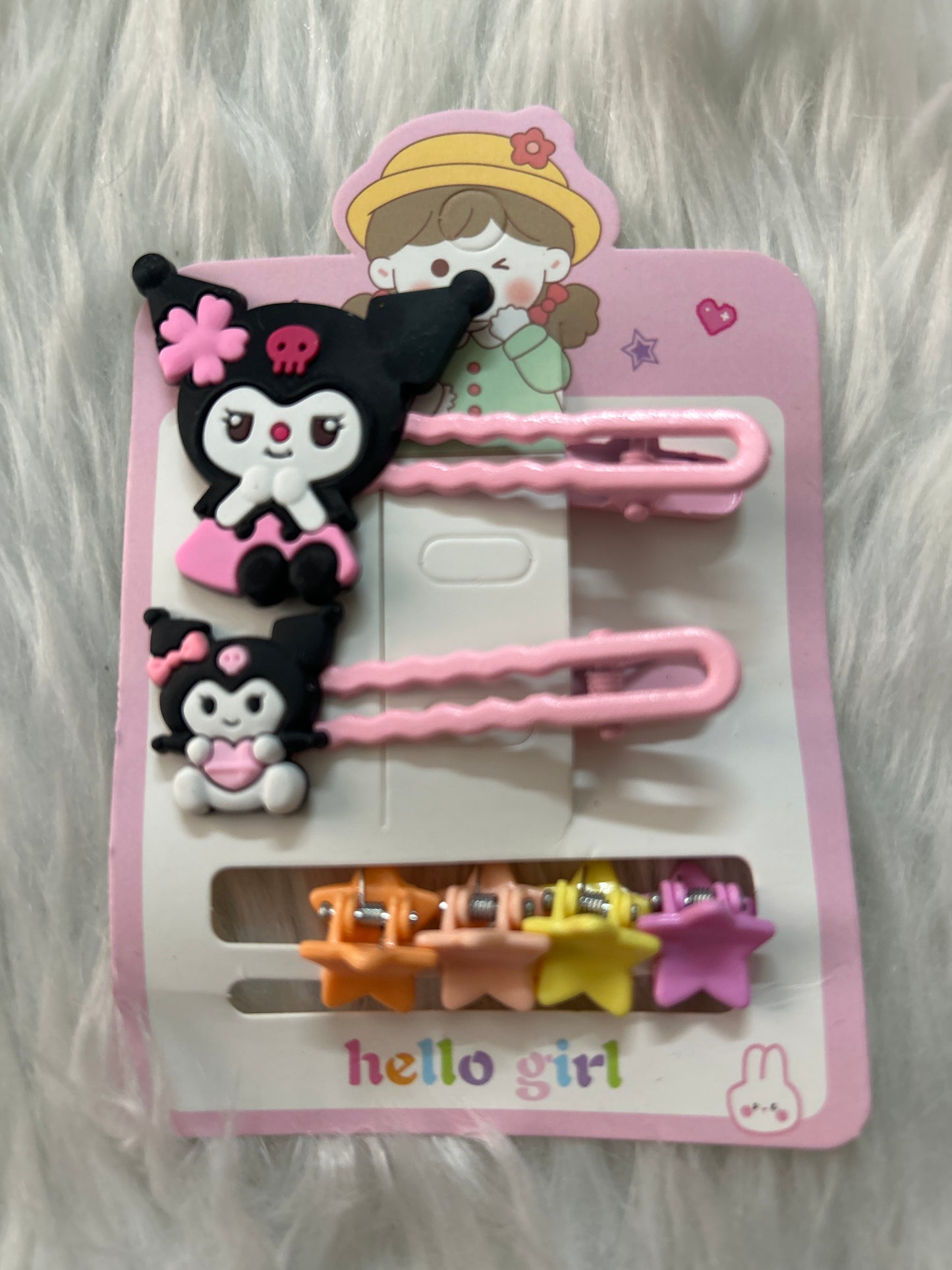 Kids 4 Mini Clutcher & 2 Side Pins Set- Kuromi - Gift Hub Mart