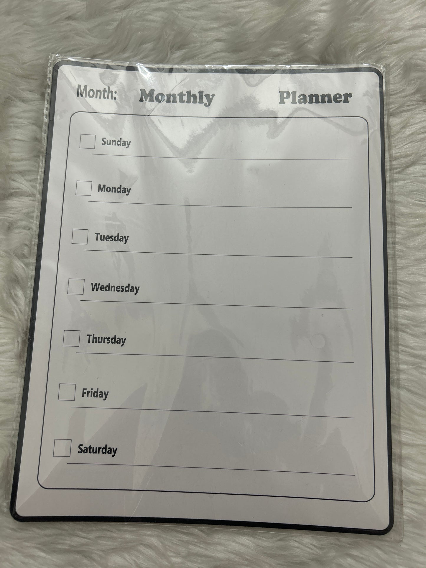Magnetic Weekly Planner Black & White